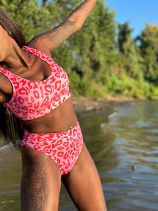 Red & Pink Leopard Print Bikini